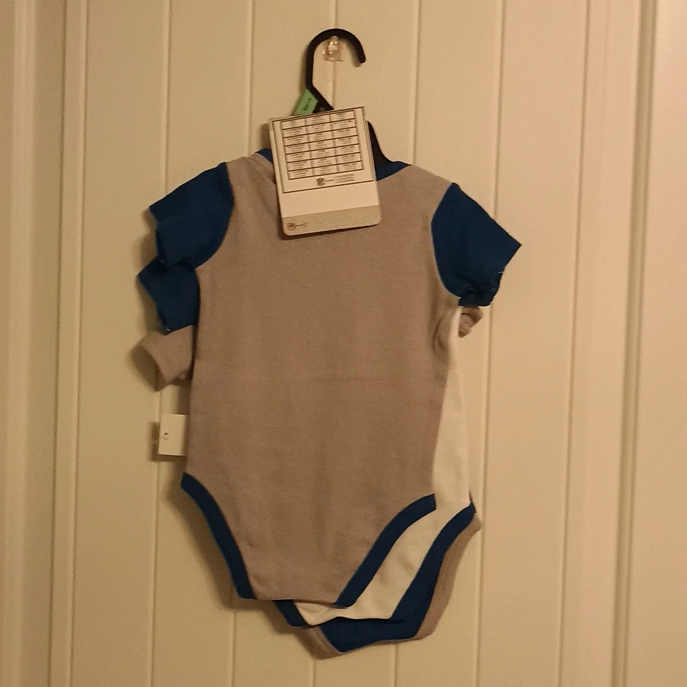 NWT 6-9 Month Detroit Lions Blue Baby Bodysuit 3 Piece Set